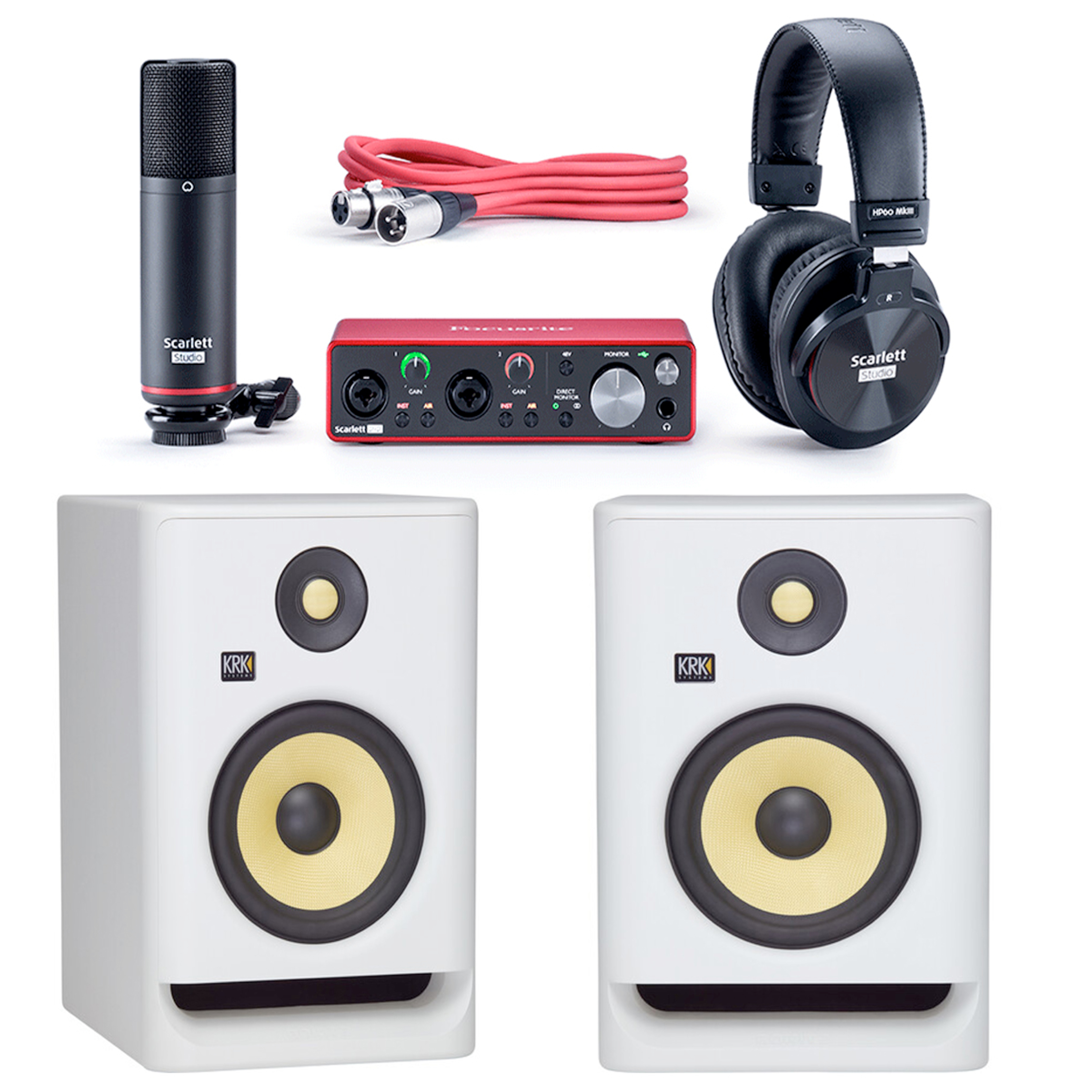 KRK Generation 4 Rokit RP5 G4 5 Powered Near-Field Studio Monitor Speakers  Package