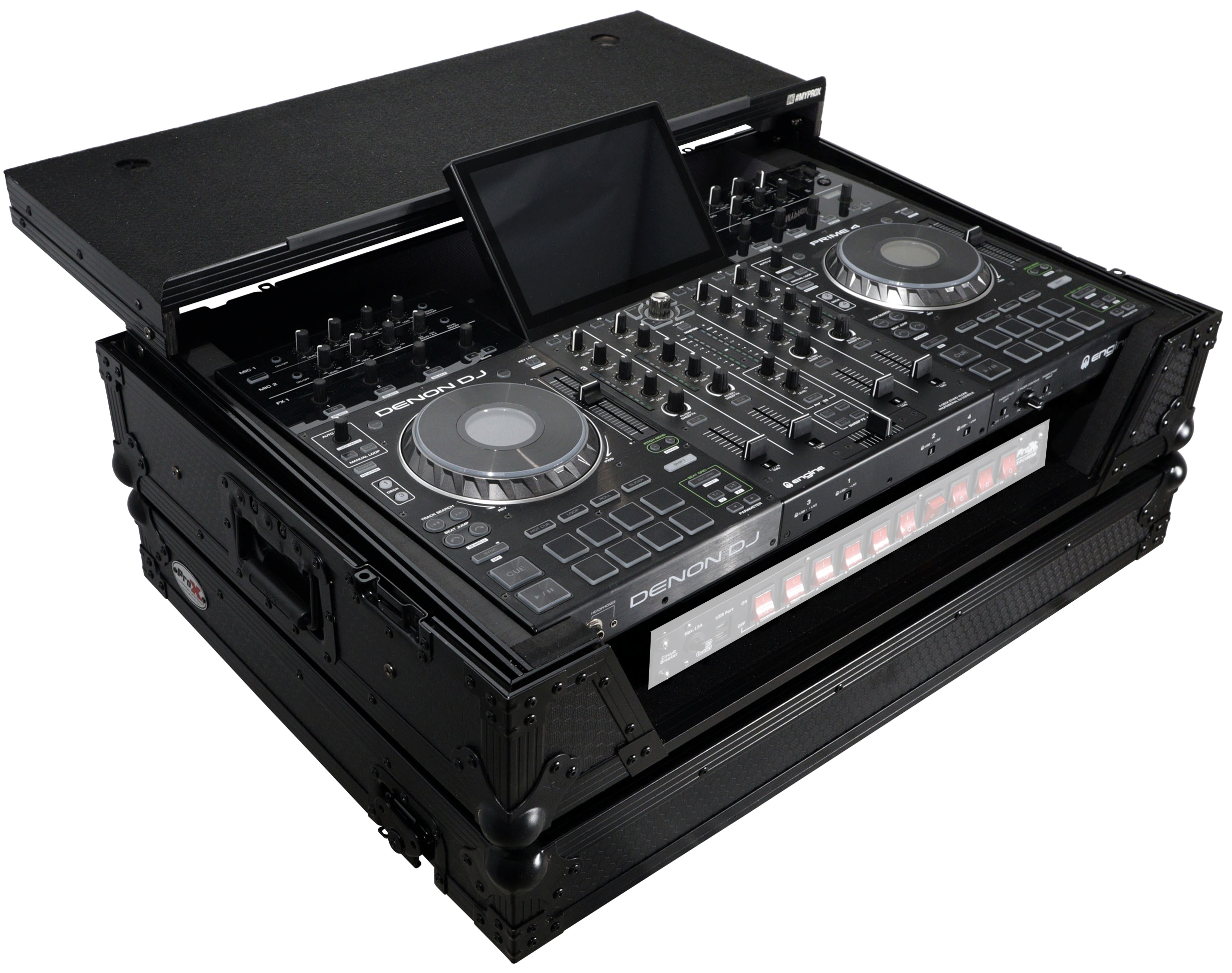 Denon DJ PRIME 4+ 4-Deck Controller with Red Case
