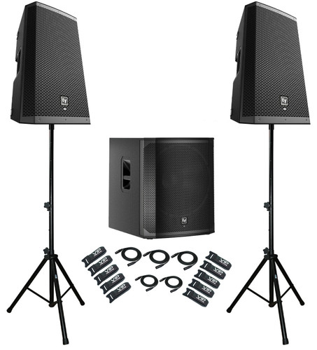 2x EV ZLX-12BT 12" Active Blutooth Speaker + ELX200-18SP 18" Subwoofer + Cables