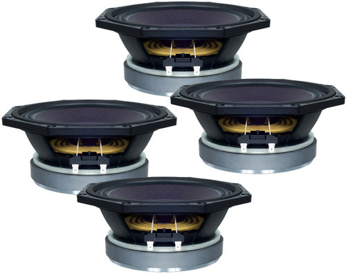 4x B&C 8PE21 8" Midrange Speaker 400 Watts High-Efficiency Pro / Car Woofer 8Ohm