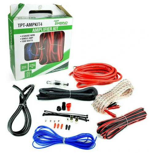 Timpano TPT-AMPKIT4 4-Gauge 1500 Watts Car Audio Amplifier Installation Kit