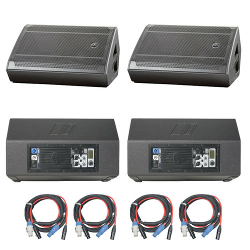 4x D.A.S ACTION M512A Active Stage Monitor 1000W and ProX XC-PWC14-XLR10 Jumpers