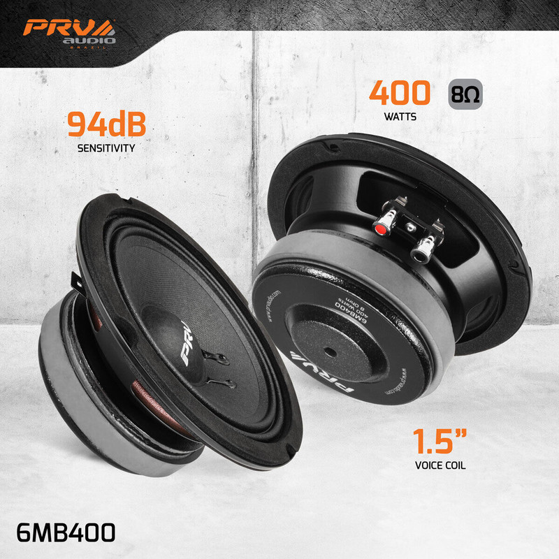 Prv Audio Backpack 2x PRV Audio 6MB400 6.5″ Midbass PRO Audio Speaker High Ouput 400 Watts ...