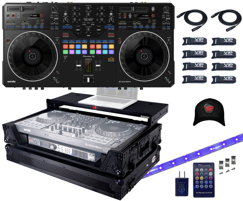 Pioneer DDJ-REV5 Scratch-Style DJ Controller, Serato DJ Pro & Rekordbox Compatibility + XS-DDJREV5 WLTBL LED Case