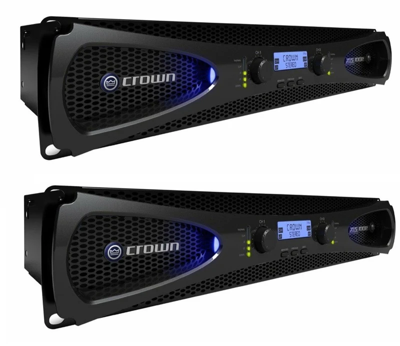 2x Crown XLS1002 angle live sound Power amp