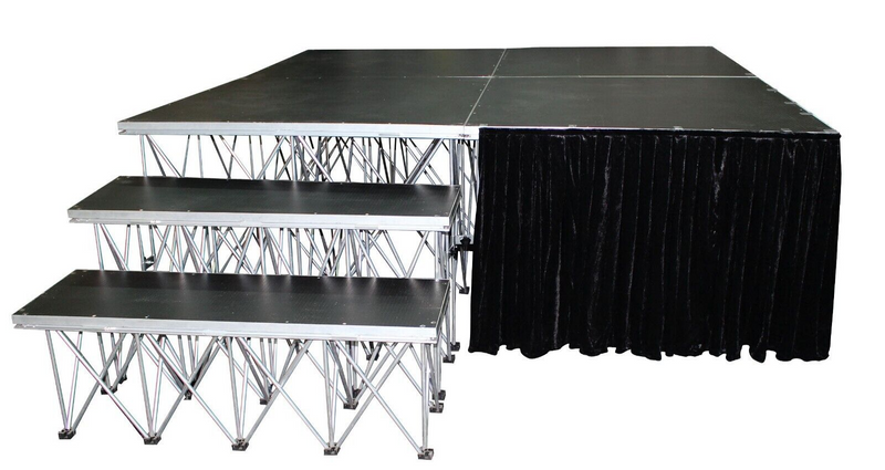 ProX XSF-Skirt16 - StageX 16 inch Portable Stage Skirt Black - Compatible with XSQ XSU Stages