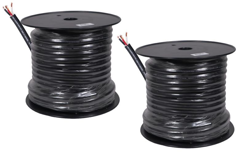 2x ProX XC-412-100 100 Ft. 12 Gauge AWG 4 Conductor Audio Speaker Wire Cable 100 Feet Copper Black Finish