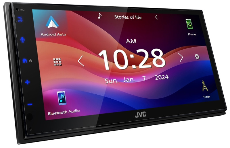 JVC KW-M590BT Digital Media Receiver featuring 6.8" Capacitive Touch Monitor / Apple CarPlay® / Android Auto™ / USB Mirroring / Bluetooth® / 13-Band EQ / Short Chassis