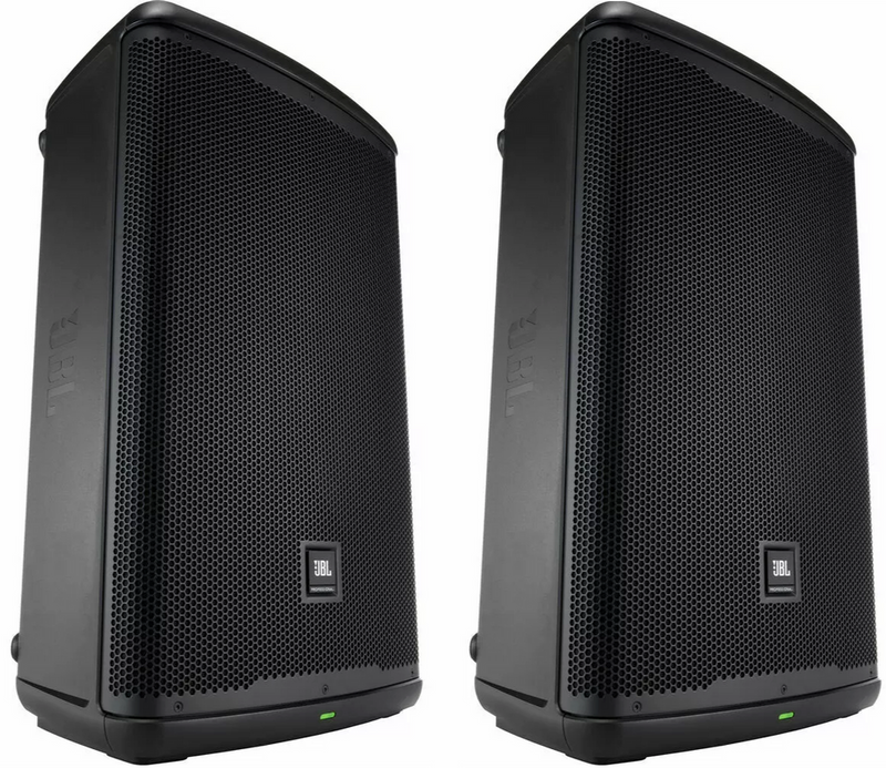 2x JBL EON715 speakers DJ PA setup