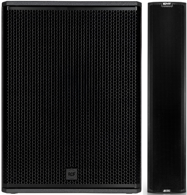 RCF SUB 8003-AS MK3 18" Powered Subwoofer 2200W with DSP + dB Technologies INGENIA IG4T Column Speaker