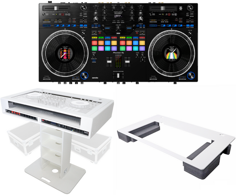 DDJ-REV7 controller for Serato DJ Pro + XZF-DJCTW2UCASE DJ Podium w/ Case + Top Face Plate
