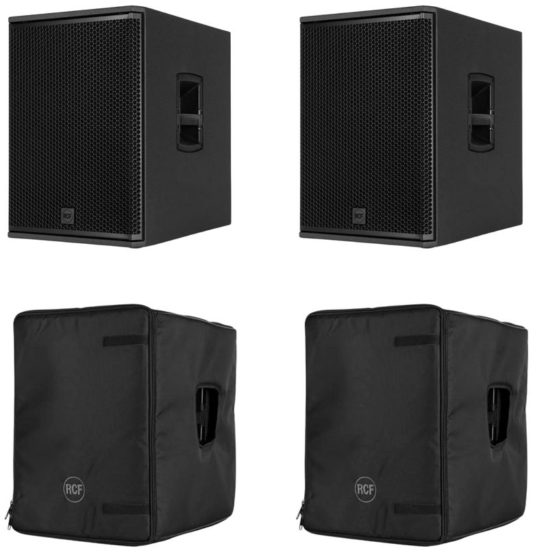 2x RCF SUB 905-AS MK3 15" PA / DJ Powered Subwoofers With DSP 2200W + 2x RCF CVR-004 COVER Speaker Covers
