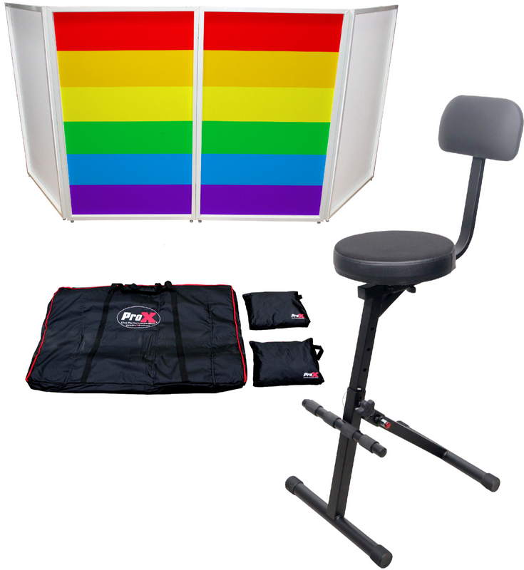 ProX XF-5X3048W DJ Facade W/ Facade Enhancement Scrim + Music Performance Chair