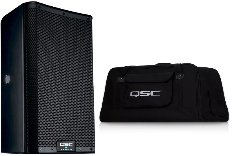 QSC K12.2 Active DJ 2000W Amplified 2-Way Portable PA Speaker MINT +QSC Tote Bag