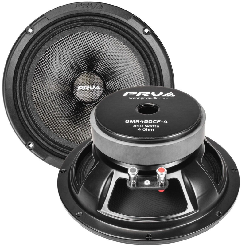 PRV 8MR450CF speaker front and back views