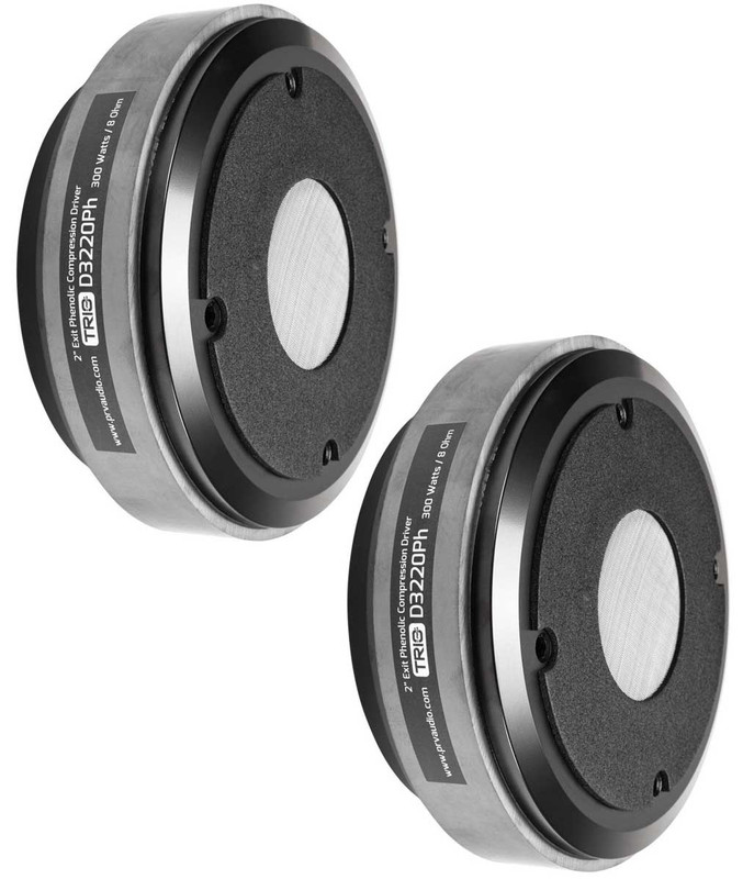 2x PRV Audio D3220Ph 2" Exit Midrange Driver 300 Watts 8-Ohms – TRIO Phenolic Diaphragm