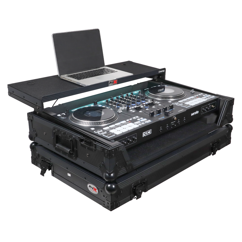 Prox XS-RANEFOURWLTBLLED Case For RANE Performer DJ Controller w Laptop Shelf