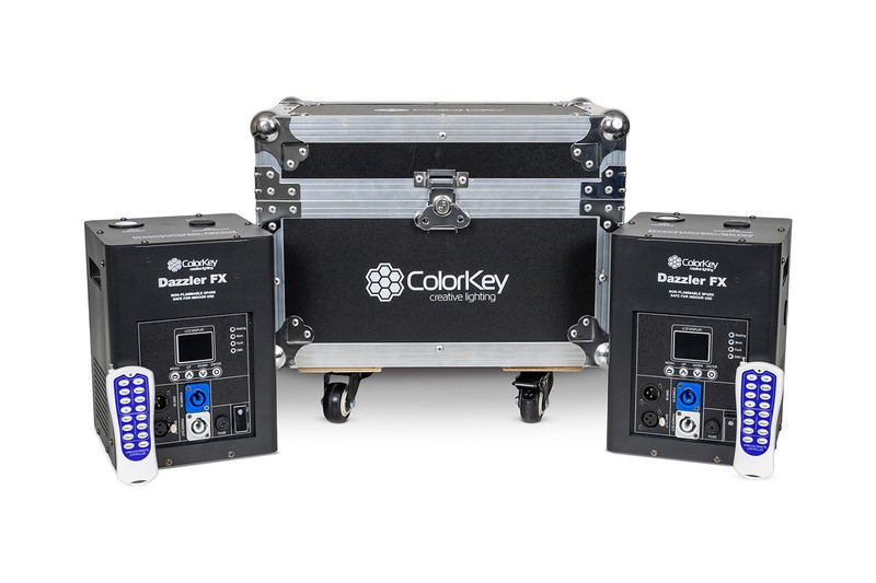 ColorKey CKU-7712 Dazzler FX MK2 2-Pack Bundle W/Road Case wireless remote black