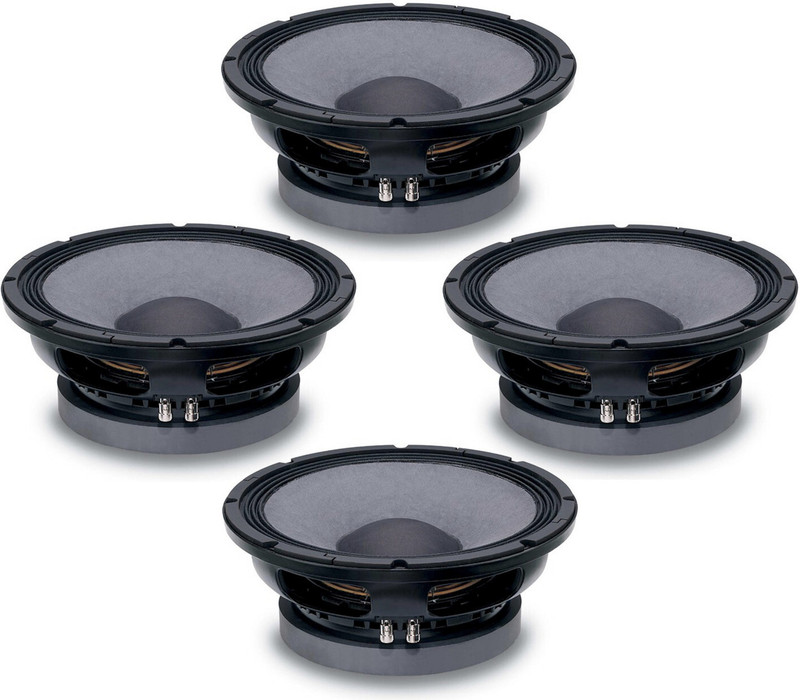 4x 18 Sound 12LW1400 12" Subwoofer 1400W, 4" Voice Coil, Weather Protected Cone