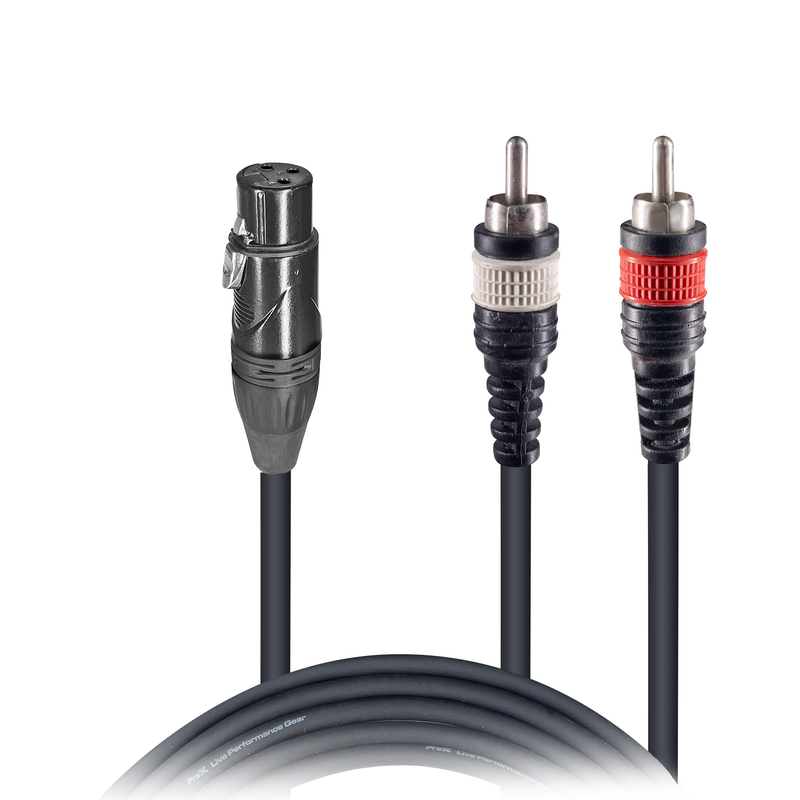 ProX XC-XFYRCA03 Premium XLR Female to Dual RCA Splitter Duplicator Lead Y-Cable
