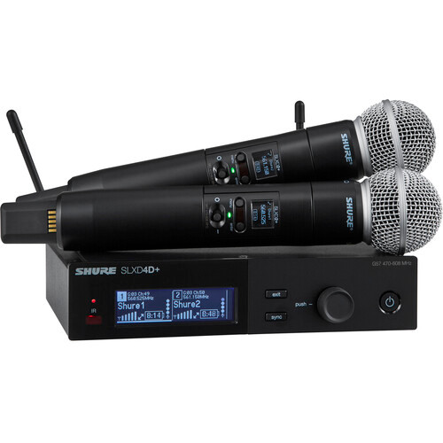 Shure SLXD24D+ SM58 handheld mic angle