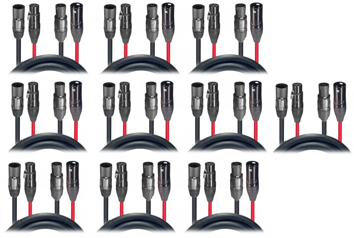 ProX 3FT Dual Powerkon to XLR Combo Cable