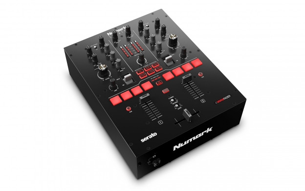 Numark Scratch mixer top angle with pads