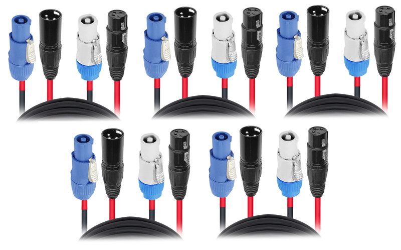 ProX powerkon to Dual XLR cable 5 Pack