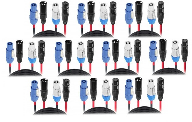 ProX 10PCS powerkon XLR cable