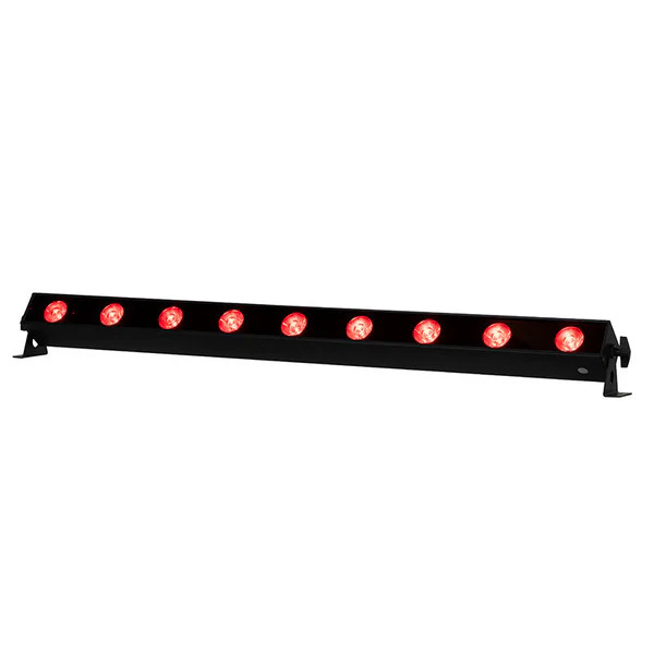 ADJ UBL9H LED light with red beam side angle view