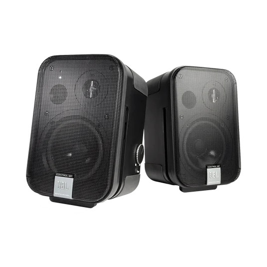 JBL C2PS pair angle Powered monitors view