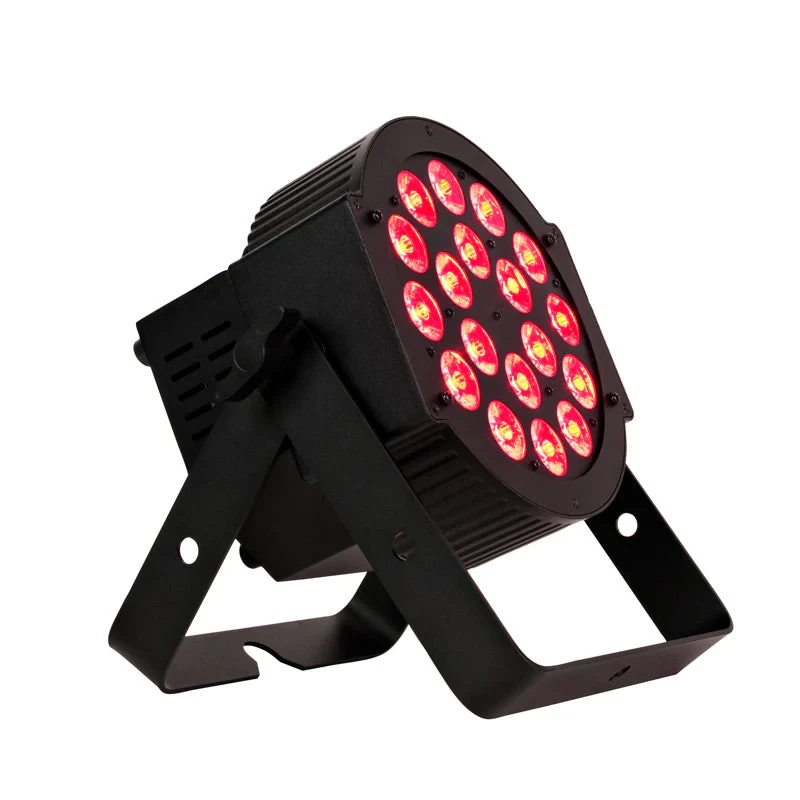 Red LED stage par light fixture.
