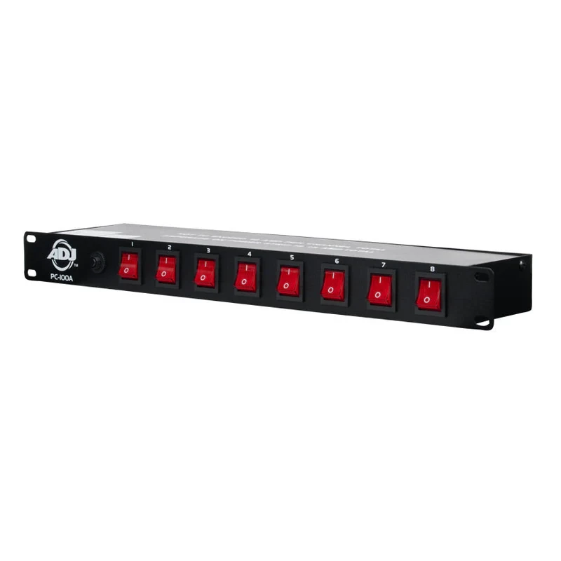 Angled view of ADJ PC-100A unit.