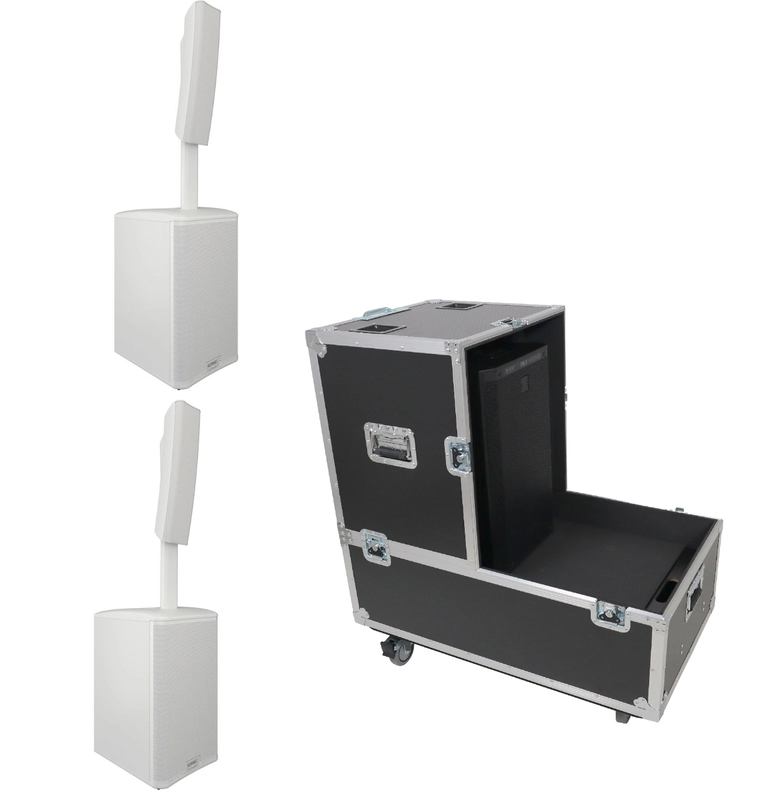 2x QSC KC12 W 12" Active Loudspeaker 3000W+XS-SP2X262015WCL Universal Dual Case