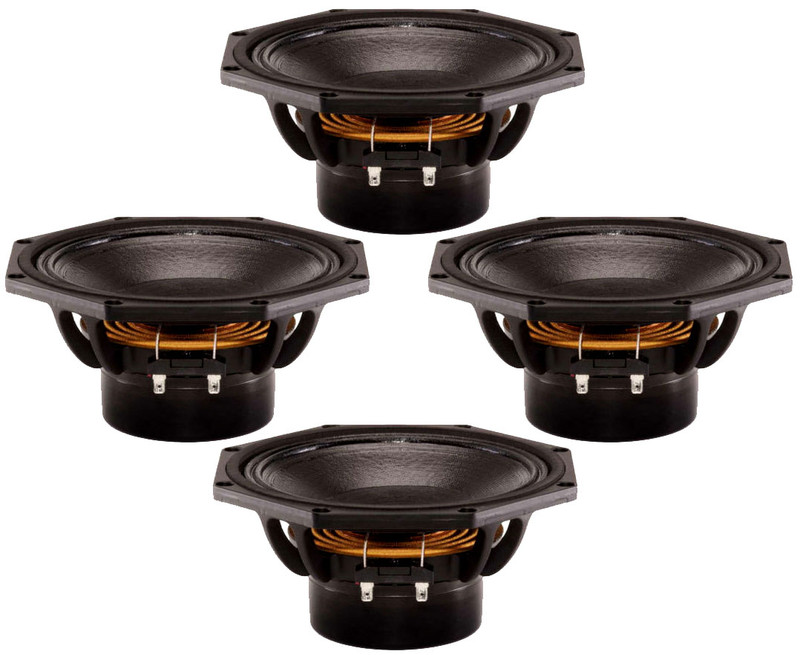 4 x B&C 8NDL64 8" Neodymium Woofer 700 Watts Pro Mid-Bass Speaker 8-Ohms (FOUR)