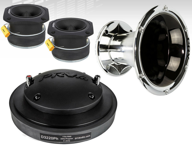 PRV D3220Ph 2" Phenolic Driver 220W + WGP14-50 Chrome + 2x TW700Ti Super Tweeter