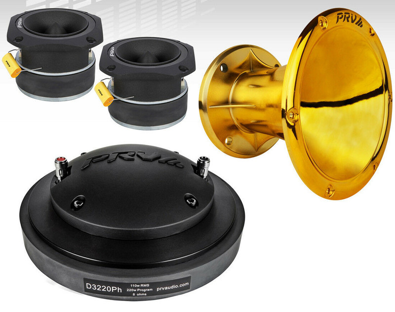 PRV D3220Ph 2" Phenolic Driver 220W + WGP14-50 Gold CR +2x TW700Ti Super Tweeter