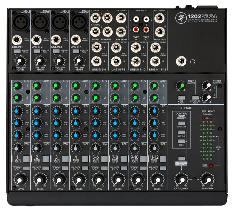 Mackie 1202VLZ4 12-Channel Ultra-Compact Live Performance Studio Mixer 