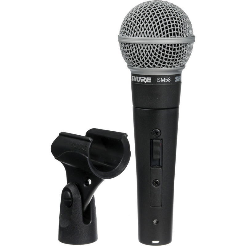 Shure SM58S microphone with clip