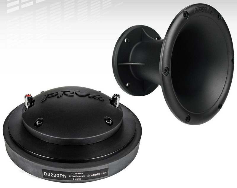 PRV Audio D3220Ph 2" Phenolic Compression Driver 220W + WGP14-50 Black Horn 8-Ohms