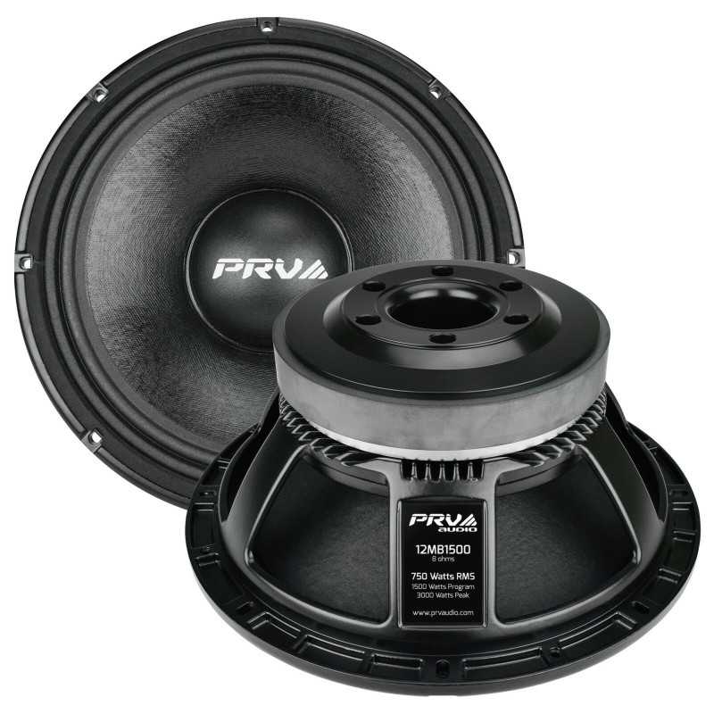 2x PRV Audio 12MB1500 12" Midbass Woofer 1500W Replacement Speaker 8-Ohm (QTY.2)