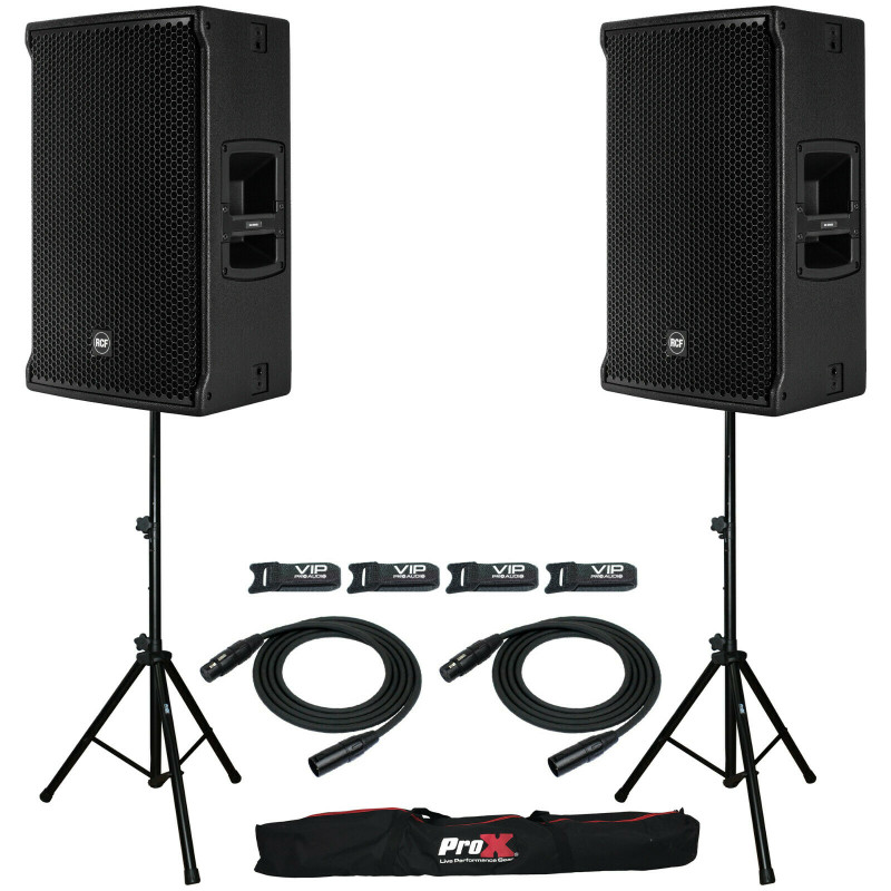 2x RCF NX 32-A 12" Active 2-Way Powered Class-D Speaker 1400 Watts + Accessories