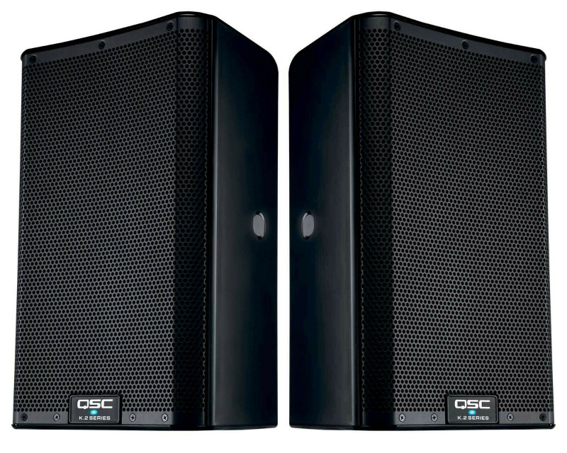 2x QSC K12.2 Active DJ 2000W Class-D Amplified 2Way Active Portable PA Speaker