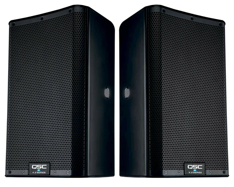 2x QSC K8.2 Active 2000W Class-D Amplified 2-Way PA Active DJ Portable Speaker