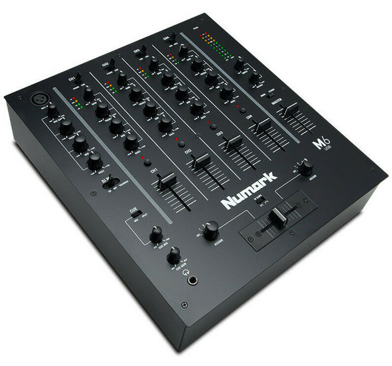 Numark M6 USB Black 4-Channel USB DJ Mixer For Use w/ DJ Turntables & CD players 