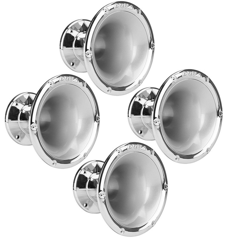 4x WGP14-50 Chrome Silver 2" Exit ABS Wave Guide Bollt-on Dispersion: 45° x 45°