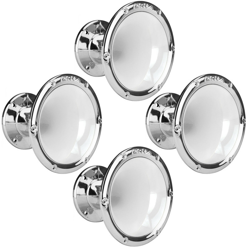 4x PRV Audio WGP14-50 CHROME WHITE 2" Exit " ABS Plastic Wave Guide Bolt-on Horn