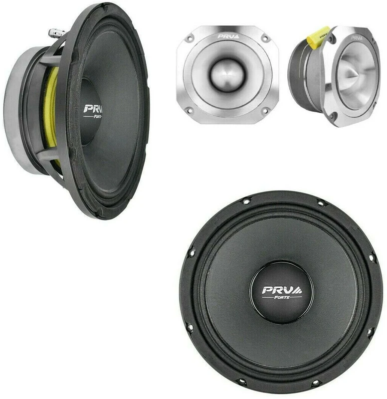 2x PRV Audio 10MB800FT 10" Midbass FORTE Car Audio Speaker & 2x TW700TI-CR