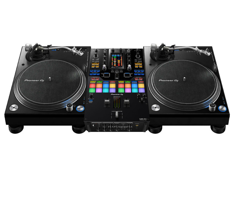 Pioneer DJM-S11 2-Channel DJ Mixer W/ (2)Pioneer PLX1000 Professional Turntable 
