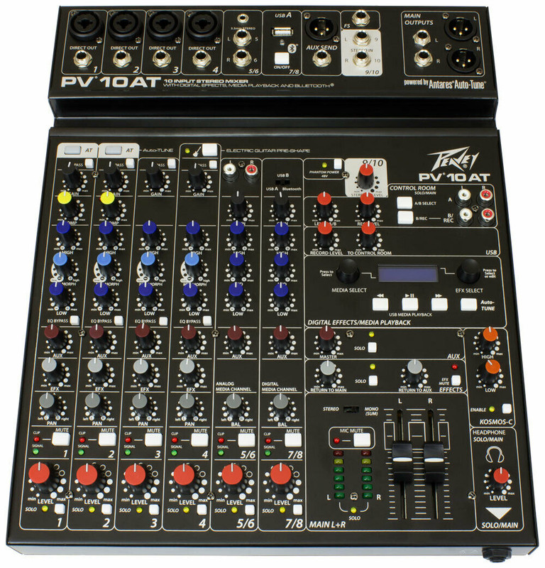 Peavey PV10AT mixer front control panel